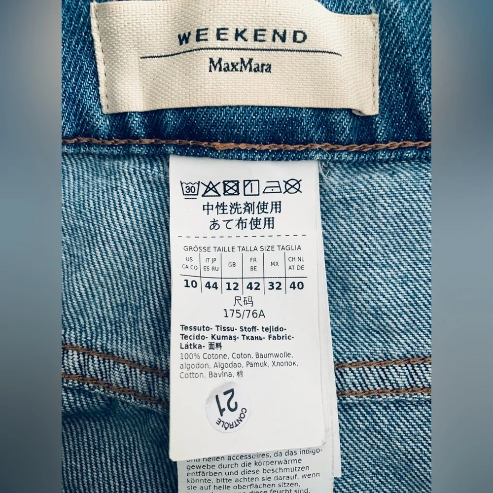 Weekend Max Mara Crop High Rise Wide Leg Jeans Light Wash Women Size 10 Skater